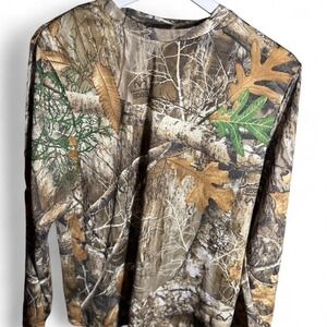 Realtree Edge Camo Long Sleeve Hunting Performance Shirt Mens Small